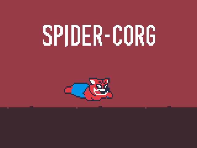 Spider-Corg here to save the day! I am not a cat! Woof!