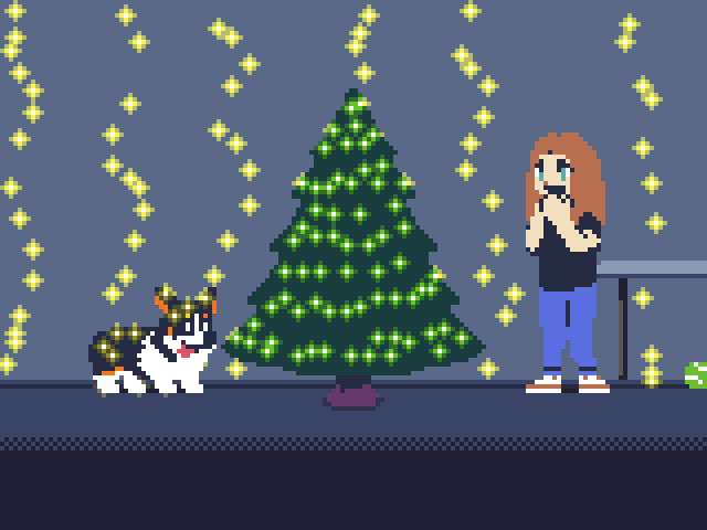 I did the lights all by myself, Flowery! Woof!