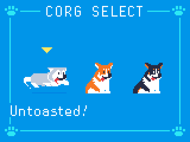 Choose your Corg — untoasted, toasted, or burnt! Woof!